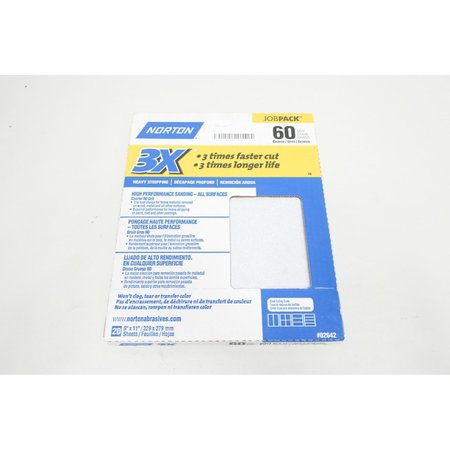 NORTON CO 0 BOX OF 20 SANDING SHEET 60GRIT 9IN X 11IN OTHER ABRASIVE 2642